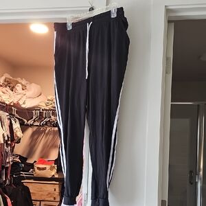 Black Joggers with White Stripes